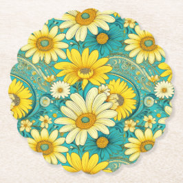 Porta-copo De Papel Pousa-copos Paisley Daisy