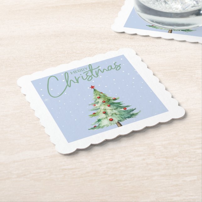 Porta-copo De Papel Pousa de Natal Azul (Angular)