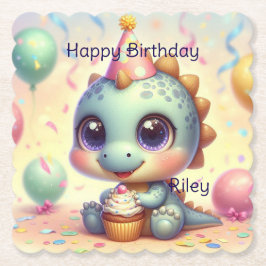 Porta-copo De Papel Pousadeiras de Papel Personalizadas Dino Delight