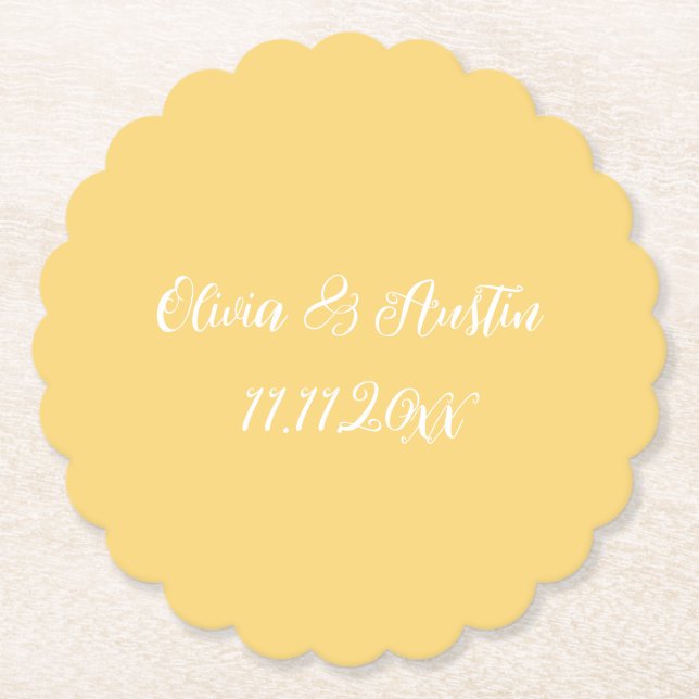 Porta-copo De Papel Praia costeira amarela (Frente)