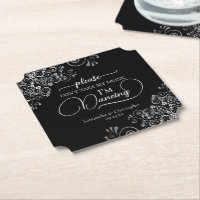 Prata Elegante e Preto Não tome o meu casamento co