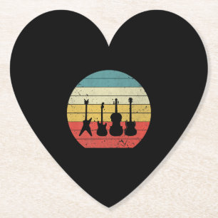 Porta-copo De Papel Presente Musical do Guitarra Vintage Retro Sunset