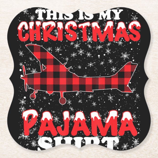 Porta-copo De Papel Presente no Plano Aéreo Funny Pajama de Natal (Frente)