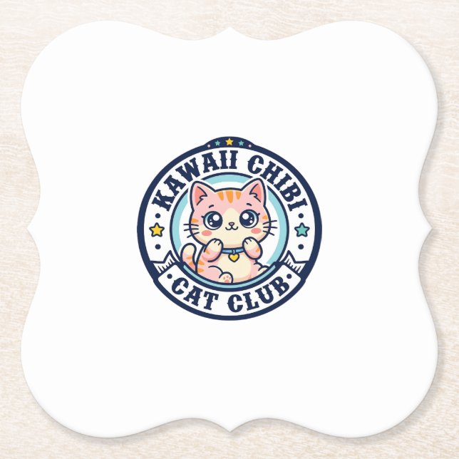 Porta-copo De Papel Presente para Mãe de Gato Kawaii Chibi - Kawaii Ch (Frente)