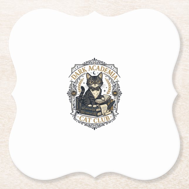 Porta-copo De Papel Presente para Pai de Gato da Dark Academia - Dark  (Frente)