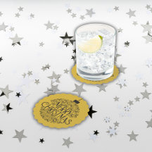 Preto Simples no Dourado Feliz Natal |