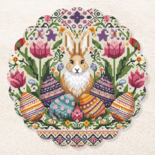 Porta-copo De Papel Primavera/Páscoa de cor branca