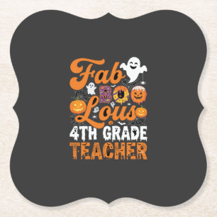Porta-copo De Papel Professor de 4ª série Fab-BOO-Loso no Halloween