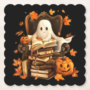 Porta-copo De Papel Professores do Ghost Book Lendo Abóbora no Hallowe