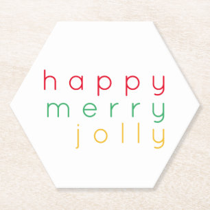 PORTA-COPO DE PAPEL PROTETOR DE PAPEL HEXAGONAL FELIZ NATAL E FELIZ AN