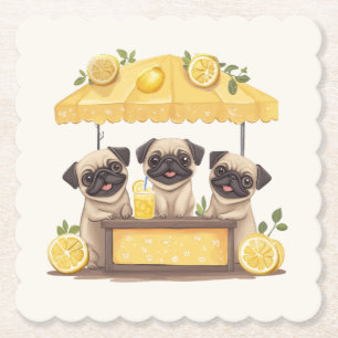 Porta-copo De Papel Pug Dogs Lemonade Stand