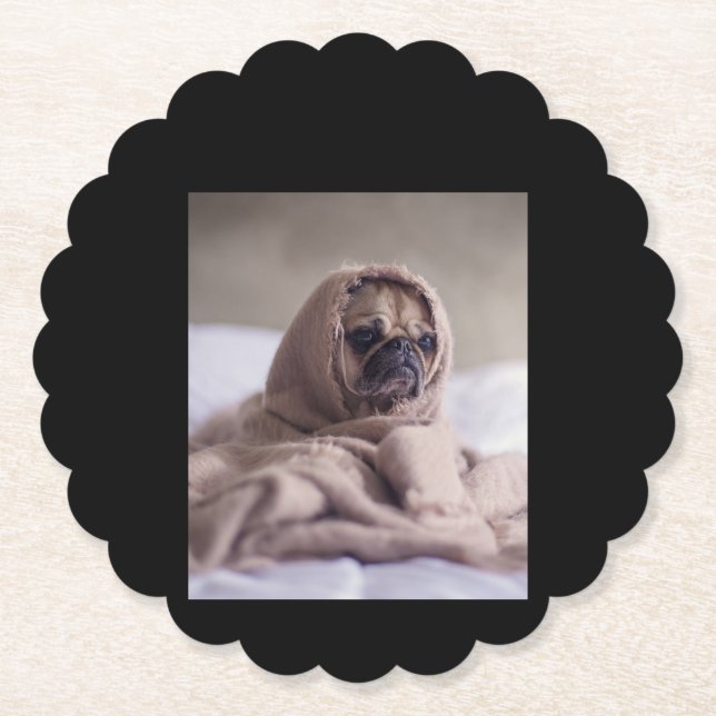 Porta-copo De Papel Pug In Blanket Cute Pug Dover Gift (Frente)