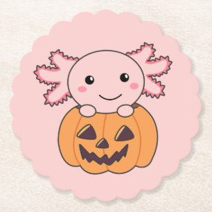 Porta-copo De Papel Pumpkin Axolotl Amava Animais Doce Para O Hallowee