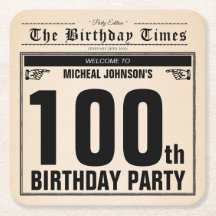 100. º aniversário do Nascimento Vintage Jornal Di