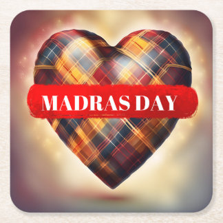 Porta-copo De Papel Quadrado 10ème éd. du Madras Day - Edition limitée