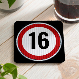Porta-copo De Papel Quadrado 16th Birthday Speed Limit