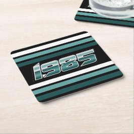 Porta-copo De Papel Quadrado 1985 - Teal de distribuição retrô