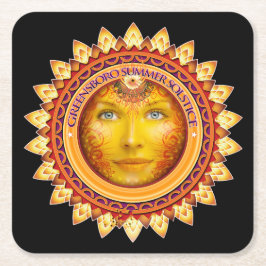 Porta-copo De Papel Quadrado 2014 Festival de Solstício de Verão em Greensboro