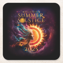 Porta-copo De Papel Quadrado 2025 Festival de Solstício de Verão em Greensboro
