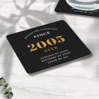 20 Aniversário 2005 Chic Preto Dourado Elegante