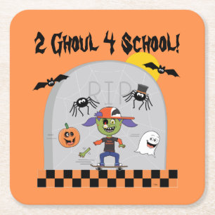 Porta-copo De Papel Quadrado 2 Ghoul 4 School Girl Square Paper Porta copos