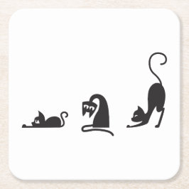 Porta-copo De Papel Quadrado 3 cats