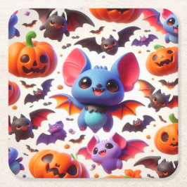 Porta-copo De Papel Quadrado 3D cute bats halloween