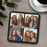 Porta-copo De Papel Quadrado 4 Colagem de fotos - você pode mudar a cor de fund<br><div class="desc">Use suas fotos do Instagram quadradas para obter os melhores resultados! PARA ALTERAR O PLANO DE FUNDO - clique na área de personalização ou design avançada e escolha uma cor no selecionador de cores. Adicione suas fotos e instantâneos favoritos a esta fita de filme para obter um detentor de memória...</div>