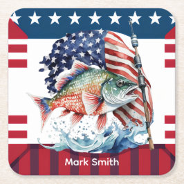 Porta-copo De Papel Quadrado 4 de julho Dia da Independência para os amantes da