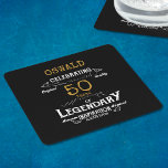 Porta-copo De Papel Quadrado 50.º aniversário da Legenda Dourada Preta<br><div class="desc">Uma porta copos de 50º aniversário elegante personalizada que é fácil de personalizar para aquela festa de aniversário especial 50º.</div>