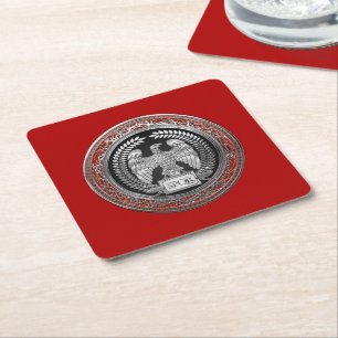 Porta-copo De Papel Quadrado [600] Águia Imperial Romana Silver