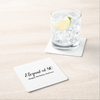 Porta-copo De Papel Quadrado 80 elegante no aniversário a 80 personalização neg