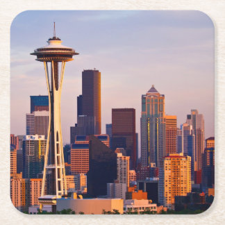 Porta-copo De Papel Quadrado A agulha do espaço é uma torre no crepúsculo em