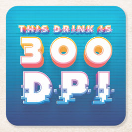 Porta-copo De Papel Quadrado A bright, retro-digital coaster