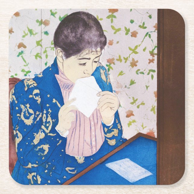 Porta-copo De Papel Quadrado A Carta, Mary Cassatt (Frente)