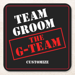 Porta-copo De Papel Quadrado A Equipe G-Team Groom