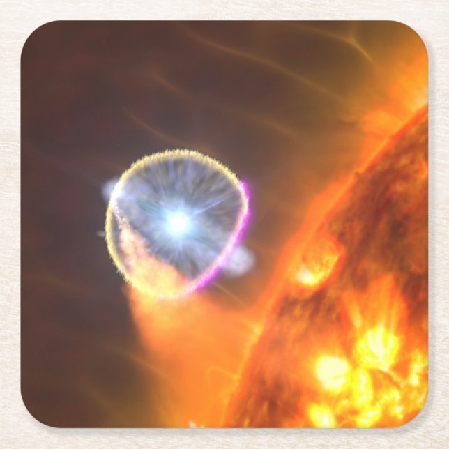 Porta-copo De Papel Quadrado A Estrela Anã Branca Em Cygni V407 (Frente)