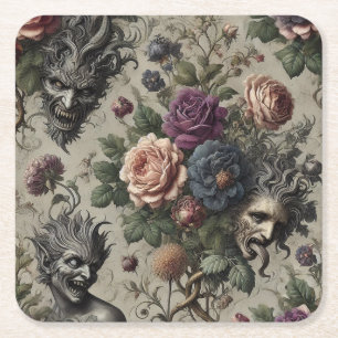 Porta-copo De Papel Quadrado A Festa de aniversário - Floral Vitoriano Gótico