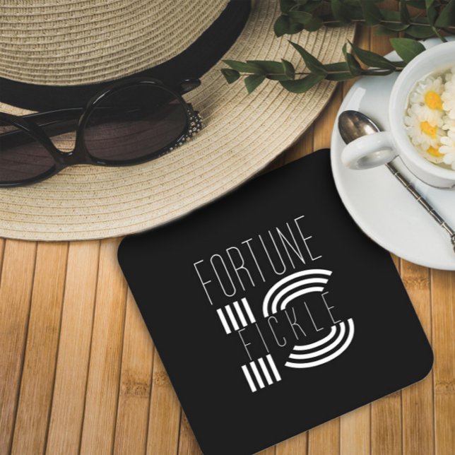 Porta-copo De Papel Quadrado A fortuna é branca escura (Criador carregado)