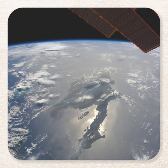 Porta-copo De Papel Quadrado A Ilha De Hispaniola Com Sunglin (Frente)