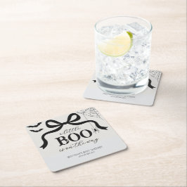 Porta-copo De Papel Quadrado A Little Boo Is On The Way Baby Shower