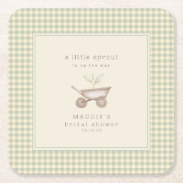 Porta-copo De Papel Quadrado A Little Sprout is on the Way Baby Shower