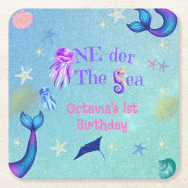 Porta-copo De Papel Quadrado A MAIS do Aniversário do Mar | Sob o Aniversário d