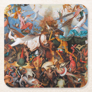 Porta-copo De Papel Quadrado A queda dos anjos rebeldes, Pieter Bruegel