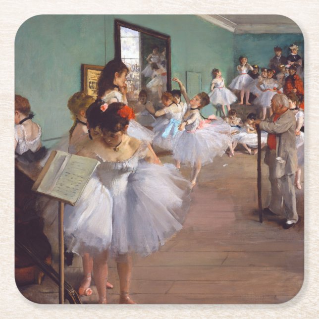 Porta-copo De Papel Quadrado A turma de dança, Edgar Degas (Frente)