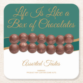 Porta-copo De Papel Quadrado A Vida é Como uma Caixa de Chocolates