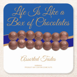 Porta-copo De Papel Quadrado A Vida é Como uma Caixa de Chocolates