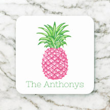 Abanico Rosa Personalizado de Abacaxi Preppy 