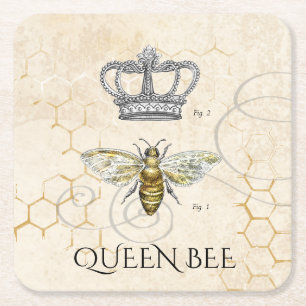Porta-copo De Papel Quadrado Abelha de rainha