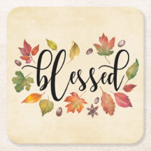 Abençoado Com A Caligrafia Negra E Folhas De Outon